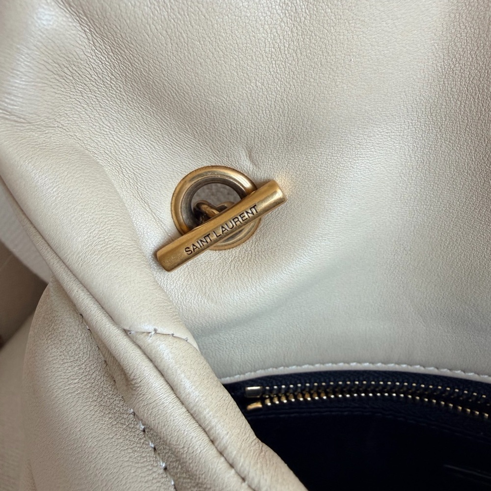 Saint Laurent Toy Puffer Lambskin Quilter Shoulder Bag Beige - Picture 11 of 16